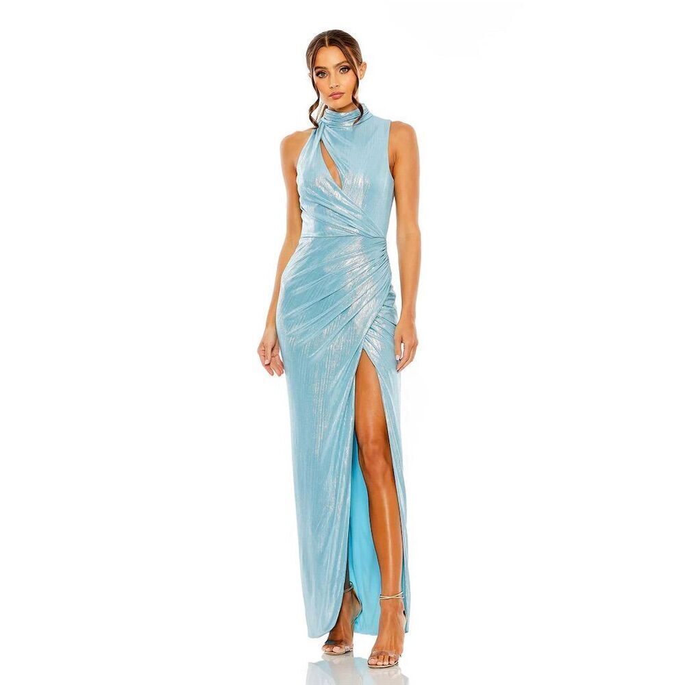 NWT Mac Duggal Shimmering Blue Prom Dress